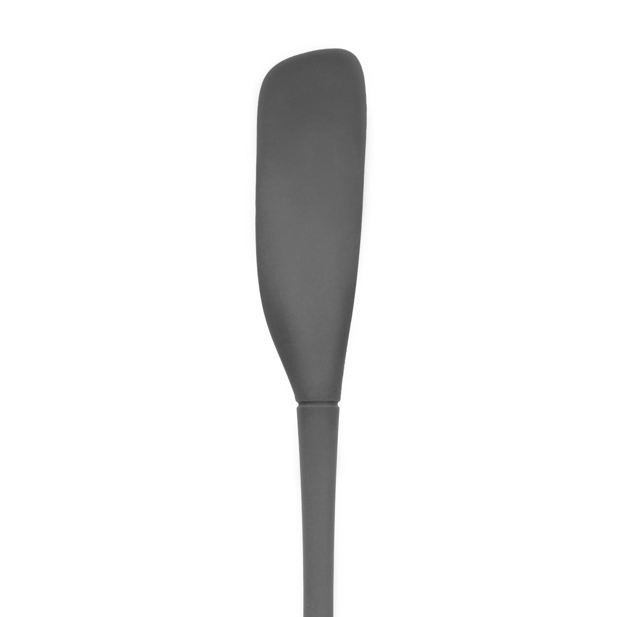 A single black Flex-Core Jar Scraper, featuring a flat, wide blade similar to a paddle, is displayed vertically against a plain white background.