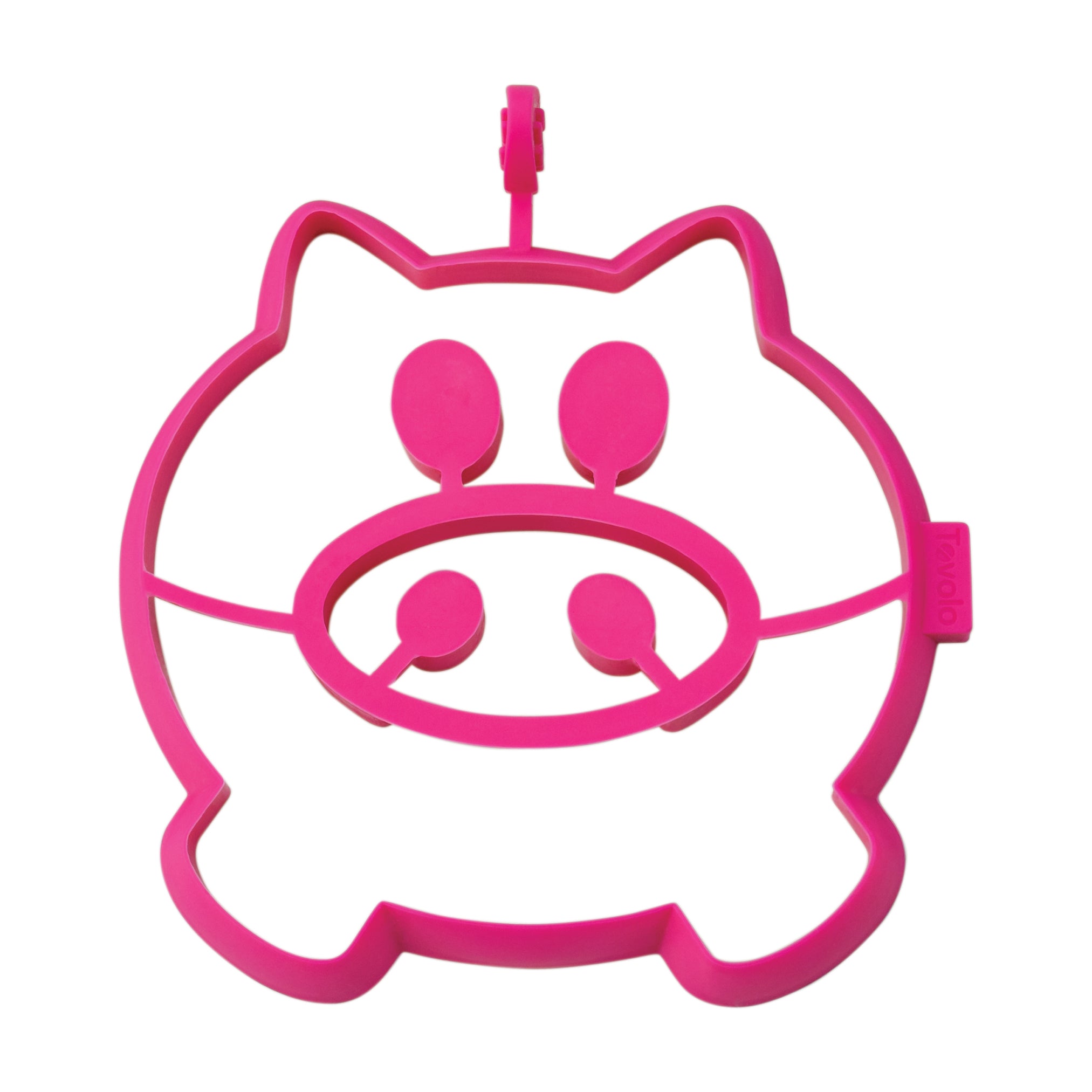 The Breakfast Shaper is a pink, heat-resistant silicone pancake mold shaped like a pig’s face, featuring cute eye, nose, and mouth cutouts—perfect for fun and creative cooking or baking.