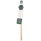 The tovolo Flex-Core Mini Spatula + Spoonula with wood handles features white silicone heads and black labels, shown against a plain white background.