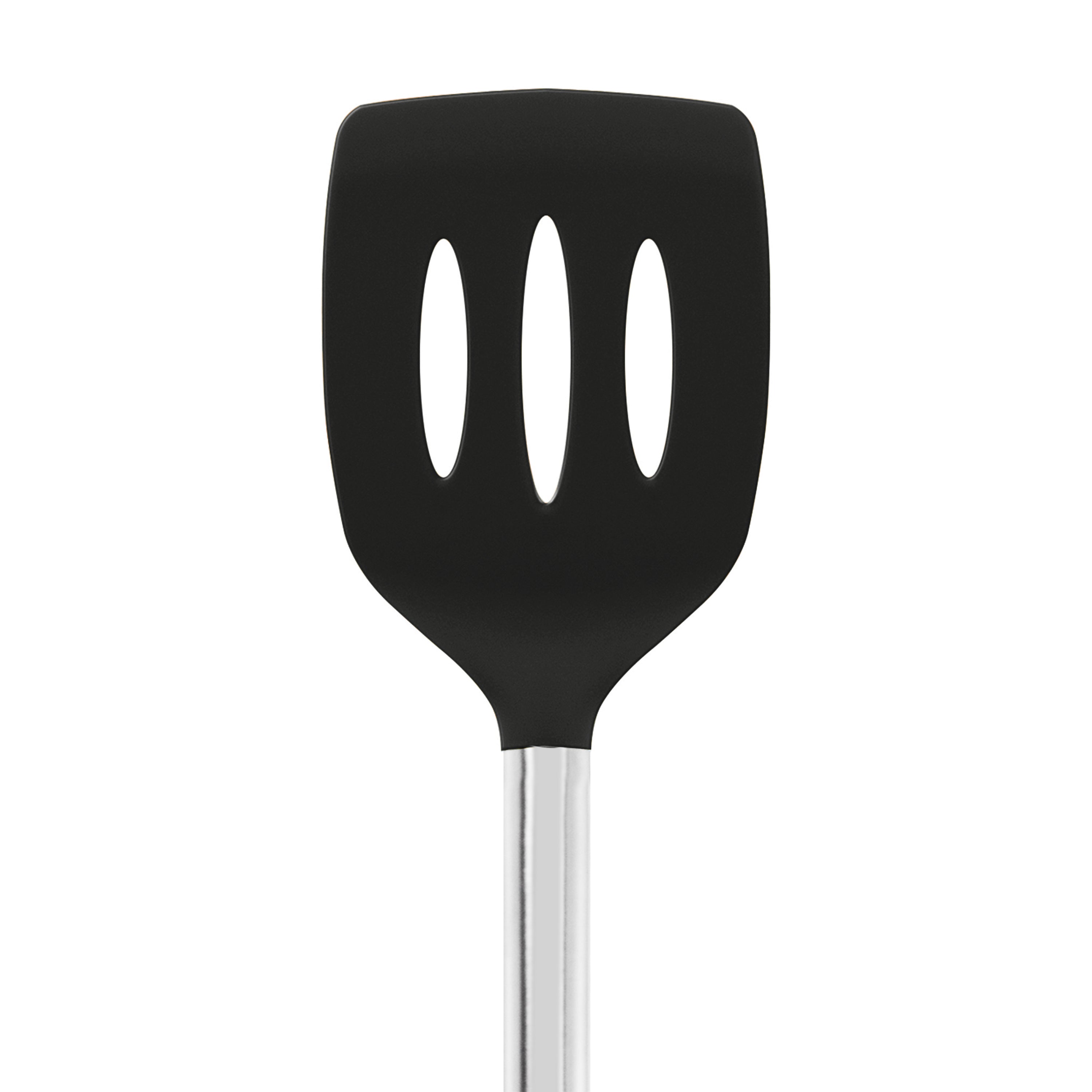 Silicone Slotted Turner with Stainless Steel Handle - Thumbnail 5