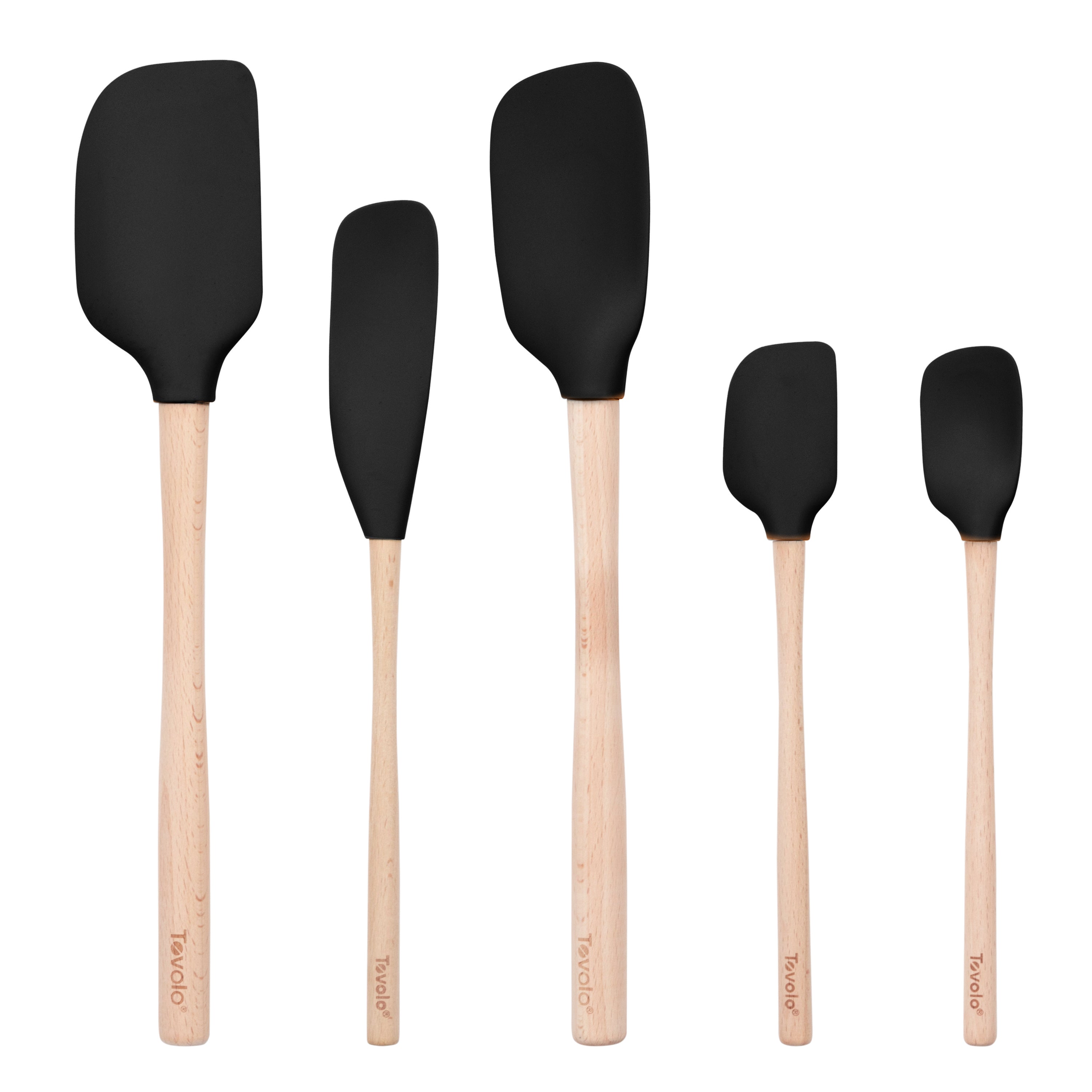Flex-Core Wood-Handle Spatula Set of 5