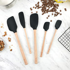 Flex-Core Wood-Handle Spatula Set of 5