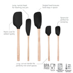 Flex-Core Wood-Handle Spatula Set of 5
