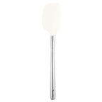 The Flex-Core Spatula is shown upright on a plain white background. It features a white flex-core head and a stainless steel handle.