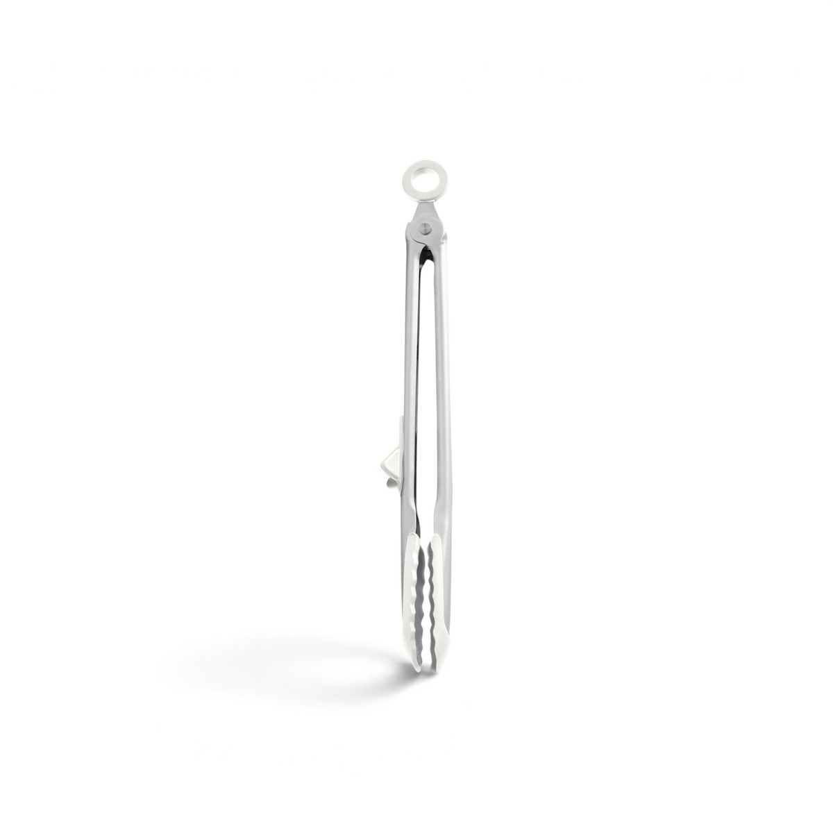 Tip Top Tongs, shown closed against a white background, are stainless steel tongs with scalloped edges for a secure grip.