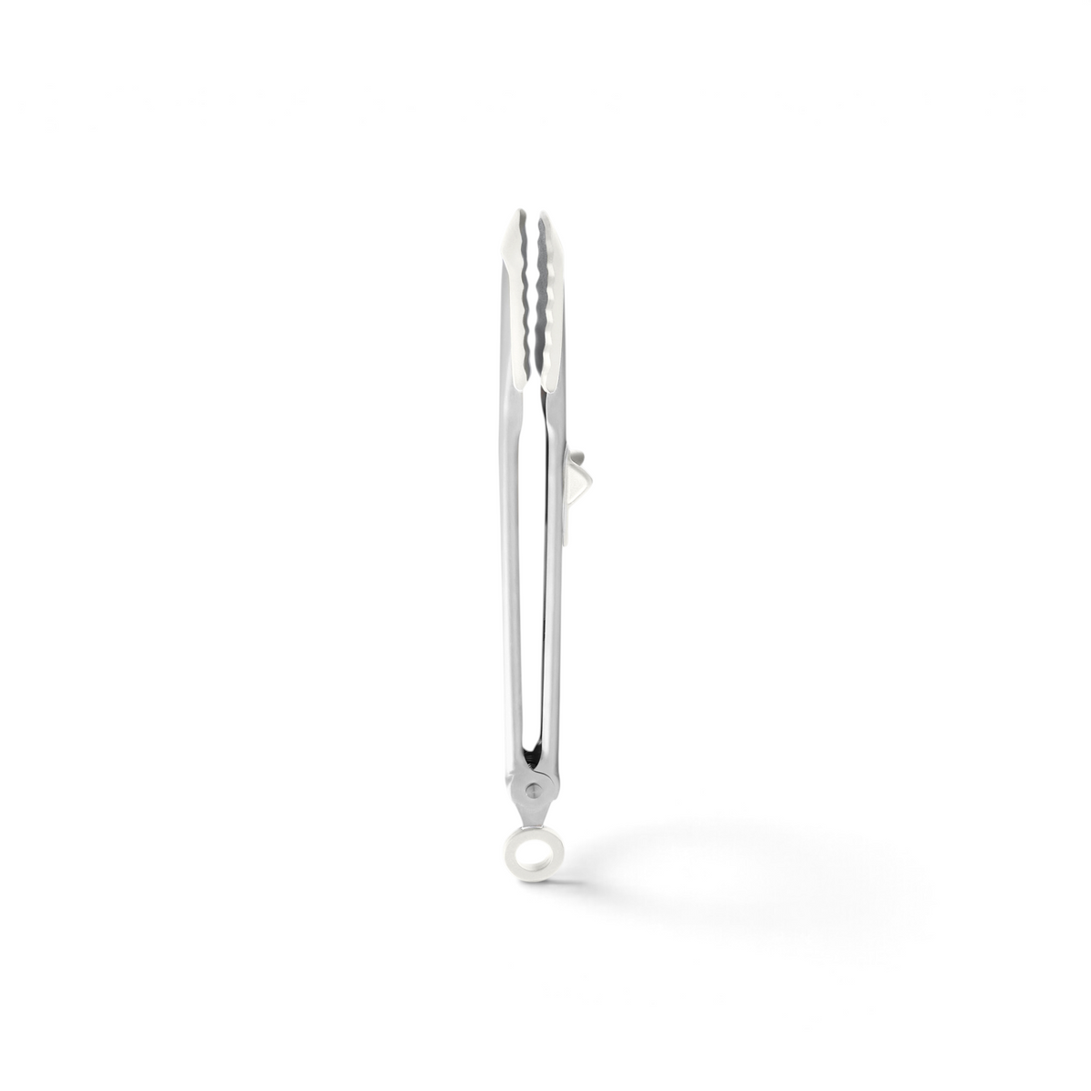 Tip Top Tongs, shown closed against a white background, are stainless steel tongs with scalloped edges for a secure grip.