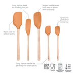 Flex-Core Wood-Handle Spatula Set of 5