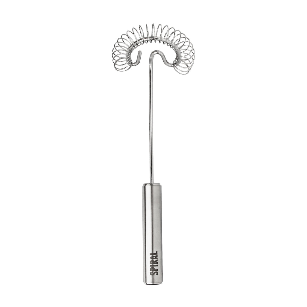 The Specialty Whisks, featuring a coiled wire head and cylindrical handle in stainless steel, is a versatile mixing tool shown against a white background.