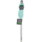 A teal tovolo Flex-Core Mini Spatula + Spoonula set features heat-resistant silicone heads and stainless steel handles, attached to packaging with product branding and descriptions.