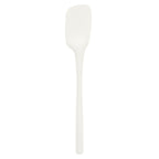 The Flex-Core Spoonula is an ergonomic silicone spatula with a long handle and a slightly curved, rectangular white blade, shown on a plain white background.