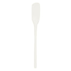 The tovolo Flex-Core Blender Spatula, featuring a white long handle and a narrow, flexible silicone blade, is displayed against a plain white background.