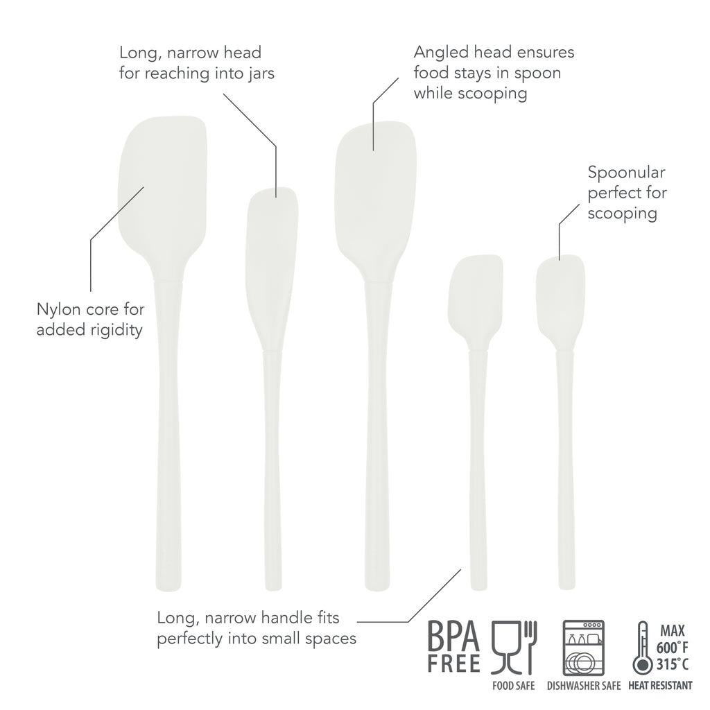 Flex-Core All-Silicone Spatula Set of 5