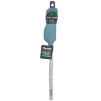 The tovolo Flex-Core Mini Spatula + Spoonula with Stainless Steel Handle set in teal is displayed in packaging with product labels attached.