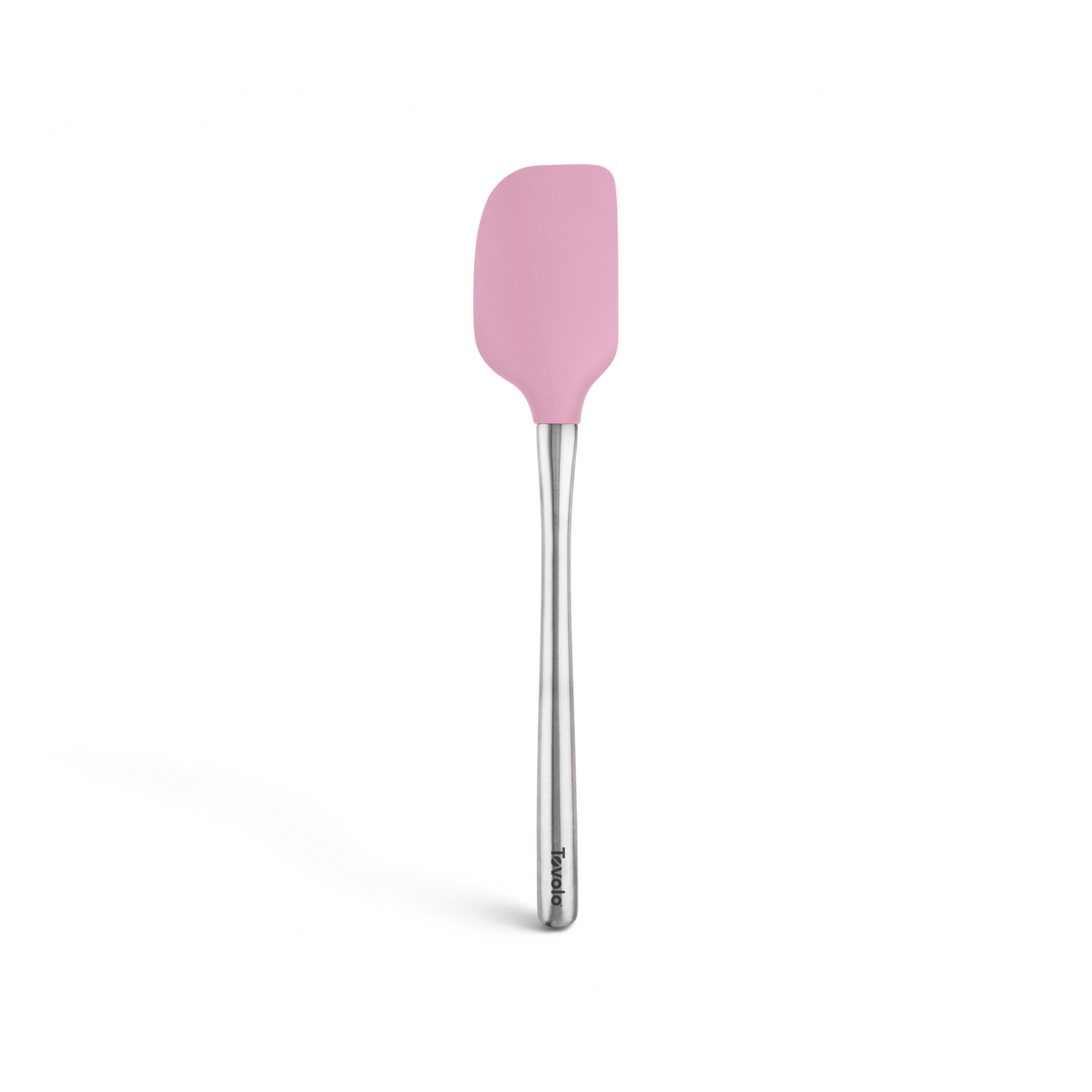 The Flex-Core Spatula features a pink silicone head and a stainless steel handle, displayed against a white background.