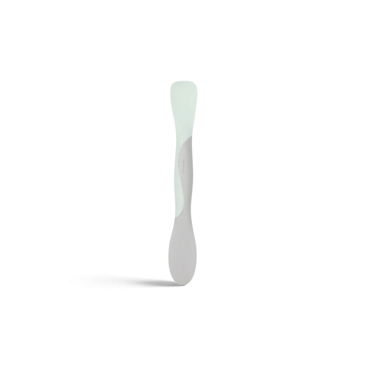 Tovolo Scoop and Spread dual-ended silicone kitchen tool in light green and grey for scraping and stirring