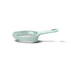 The Scoop and Sift is a light green plastic handheld strainer with a fine mesh screen, a long handle, and a wide, shallow bowl—perfect for sifting flour or scooping and sifting dry ingredients.