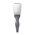 A stainless steel Tilt Up Ice Cream Spade with a wide, flat blade and a smooth, ergonomic gray handle featuring a tilt-up design, photographed on a white background.