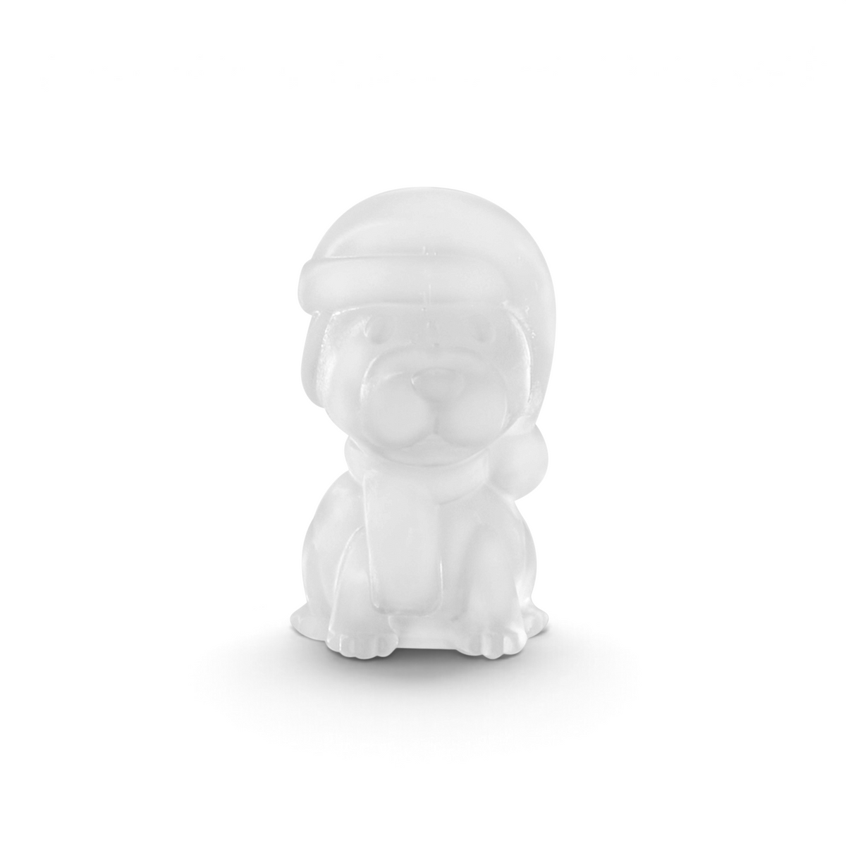 The Tovolo Holiday Ice Molds create adorable frosted glass dog-shaped ice cubes with winter hats and scarves—perfect for holiday cocktails or festive gatherings, and a charming Christmas gift.