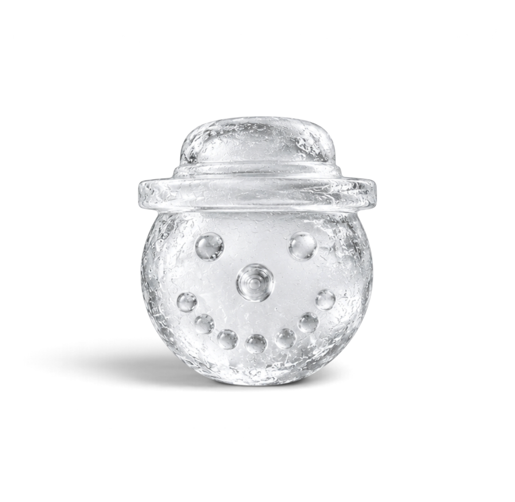 Tovolo snowman ice mold shaped like a festive snowman wearing a top hat for holiday cocktails