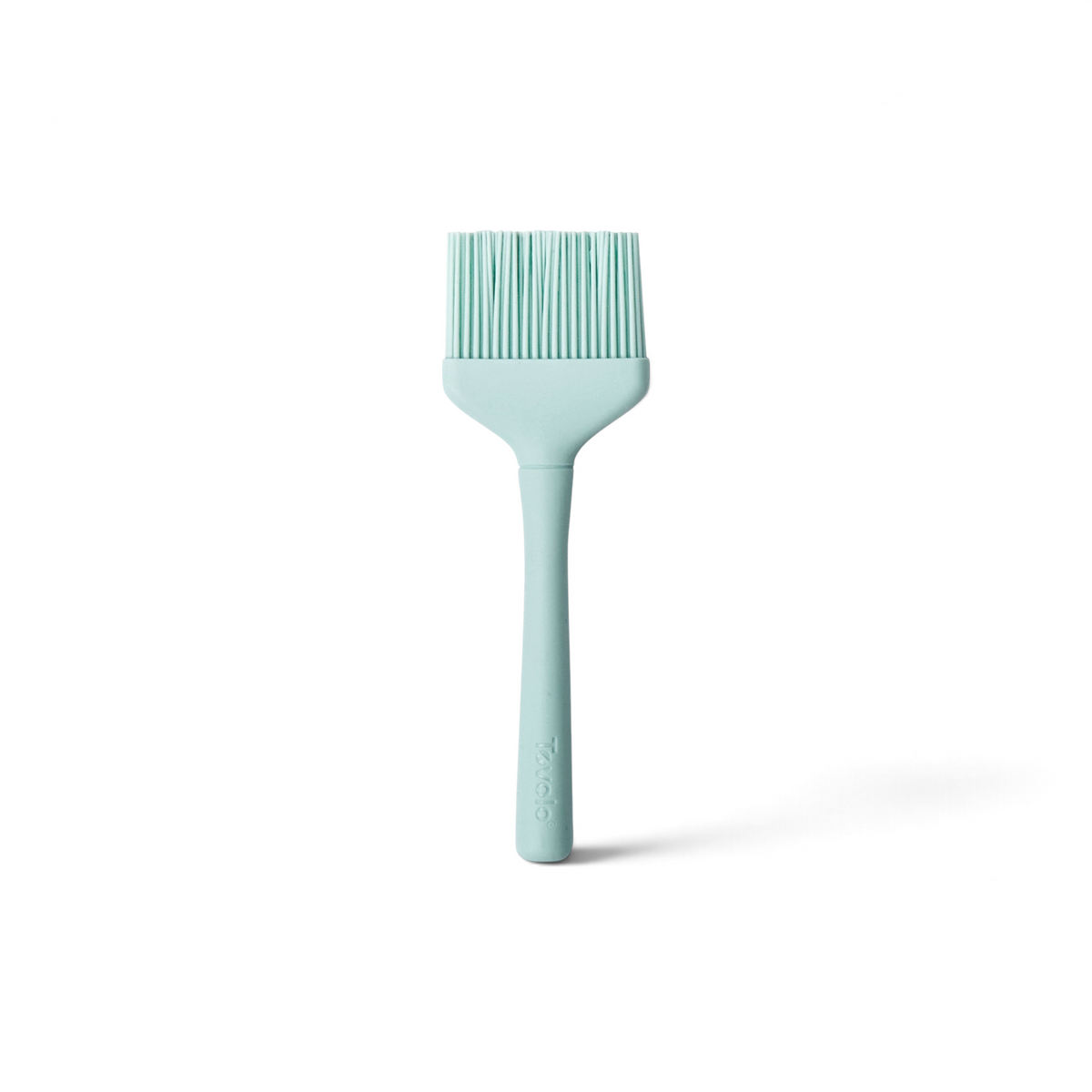 The Flex-Core Basting Brush features a light blue silicone design, long handle, and flexible bristles, displayed against a plain white background.