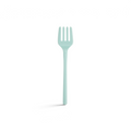 The Flex-Core Fork is a light blue plastic serving utensil with three wide prongs and a long handle, shown on a white background.