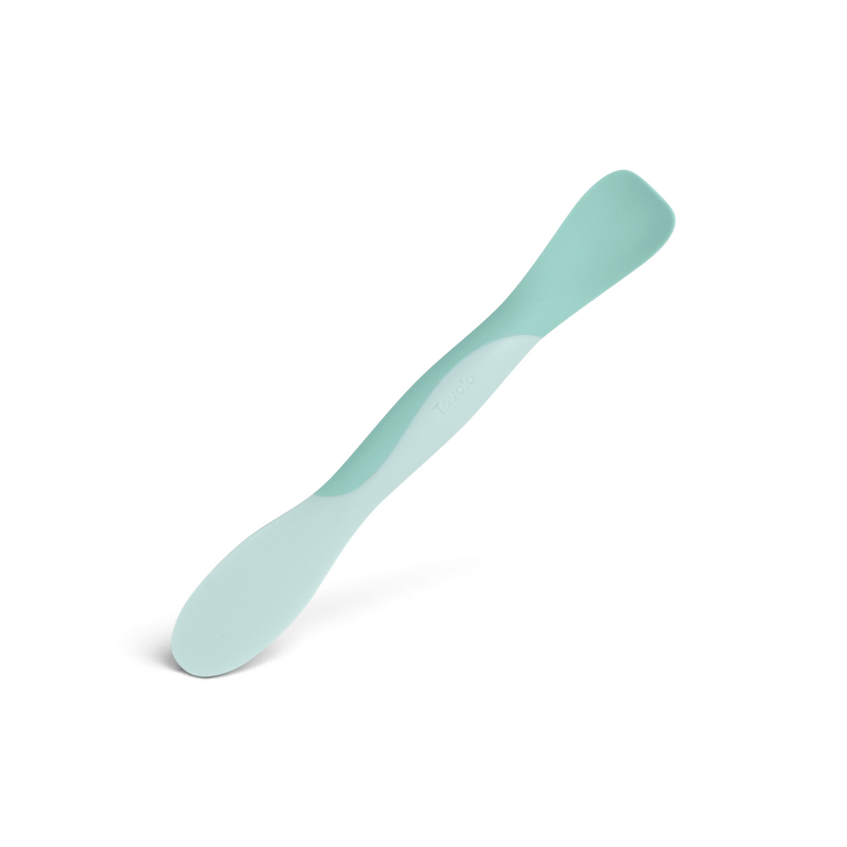 Tovolo Scoop and Spread kitchen tool in light green, featuring a dual-ended design for scooping and scraping.