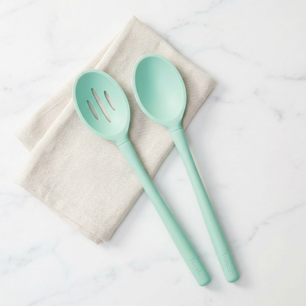 Flex-Core® Silicone Slotted Deep Spoon + Solid Deep Spoon