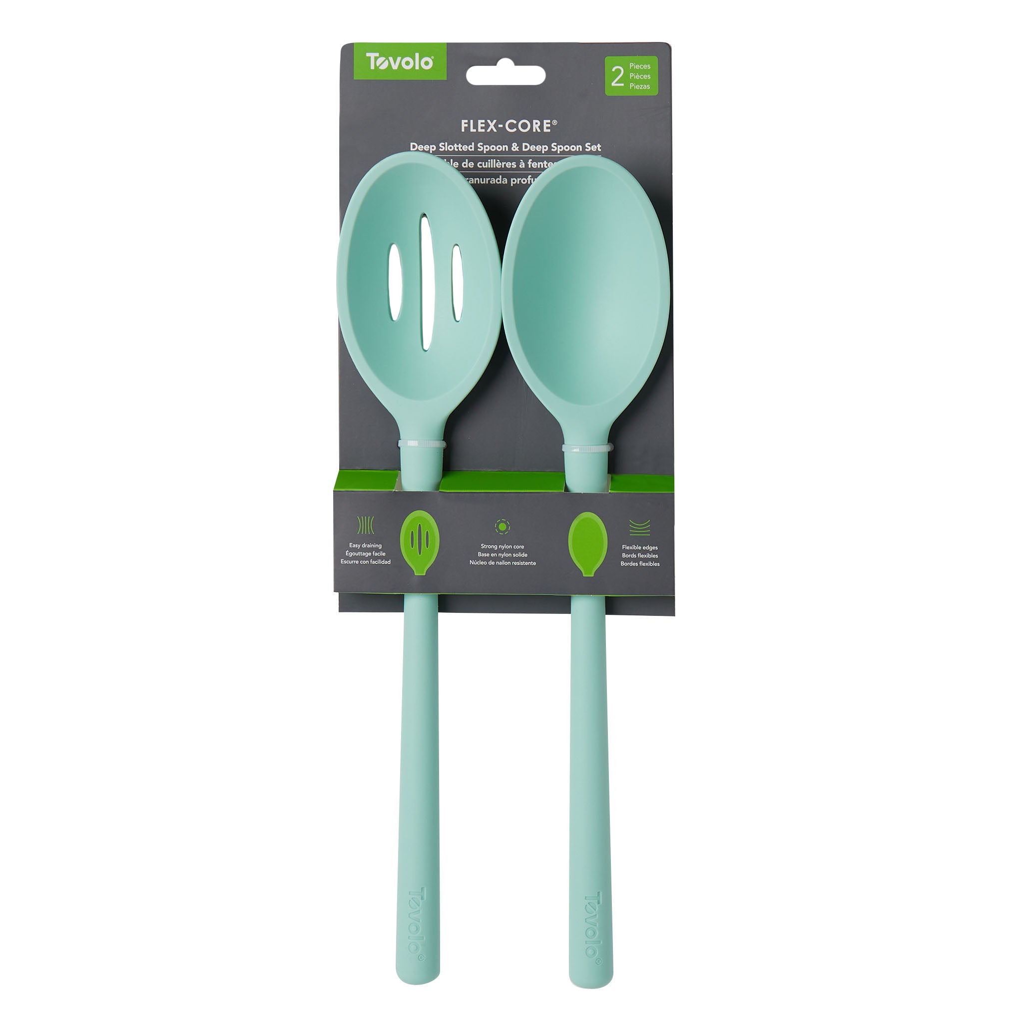 Flex-Core® Silicone Slotted Deep Spoon + Solid Deep Spoon
