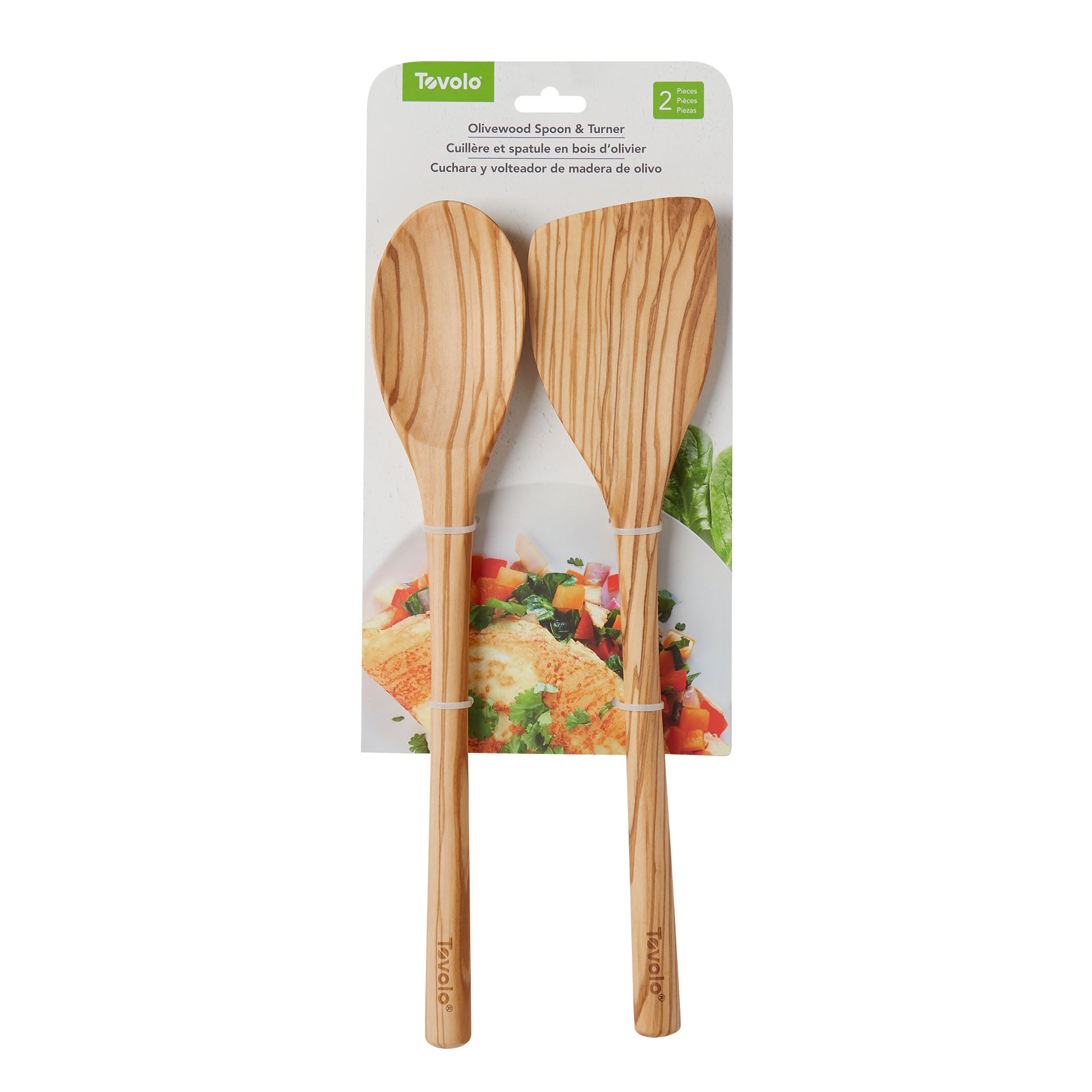 Olivewood Spoon + Angled Turner