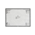 The TrueBake Pastry Mat features grid lines, concentric circles, baking pan conversion charts, measurement guides along the edges, and pie-baking tips in the corners for added pan protection.