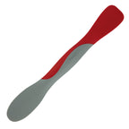 The Scoop and Spread is a dual-ended silicone spatula with a red flat end for scooping and spreading, a gray rounded end, and "Tovolo" on the handle—an essential tool for effortless baking prep.