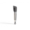 Mini Waffle Tongs with metal and silicone construction, gray tips, and a locking mechanism, ideal for use as waffle maker accessories, shown closed on a white background.
