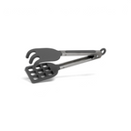 Mini Waffle Tongs feature stainless steel handles, a pasta server on one end, and a slotted spatula on the other—ideal for versatile cooking or as unique accessories for your waffle maker.