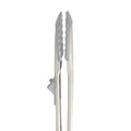Tip Top Tongs, featuring scalloped silicone tips and a stainless steel handle, are displayed upright against a white background.