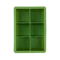 The tovolo King Cube Silicone Ice Mold features six large square compartments for making big ice cubes and is shown from above on a white background.