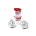 The tovolo Tree and Snowflake Ornament Ice Molds (Set of 2) create clear, slow-melting ice spheres—one with a snowflake, the other with a Christmas tree—perfect as a festive holiday gift.