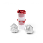 The tovolo Tree and Snowflake Ornament Ice Molds (Set of 2) create clear, slow-melting ice spheres—one with a snowflake, the other with a Christmas tree—perfect as a festive holiday gift.