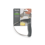 A Pastry Blender with an ergonomic handle is shown in its packaging, featuring an image of a hand blending butter in a bowl—ideal for effortlessly cutting ingredients for flaky pie crusts.