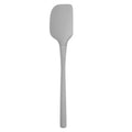 The Flex-Core Spatula, featuring a gray flexible flat, rounded blade and long handle, is displayed against a plain white background.