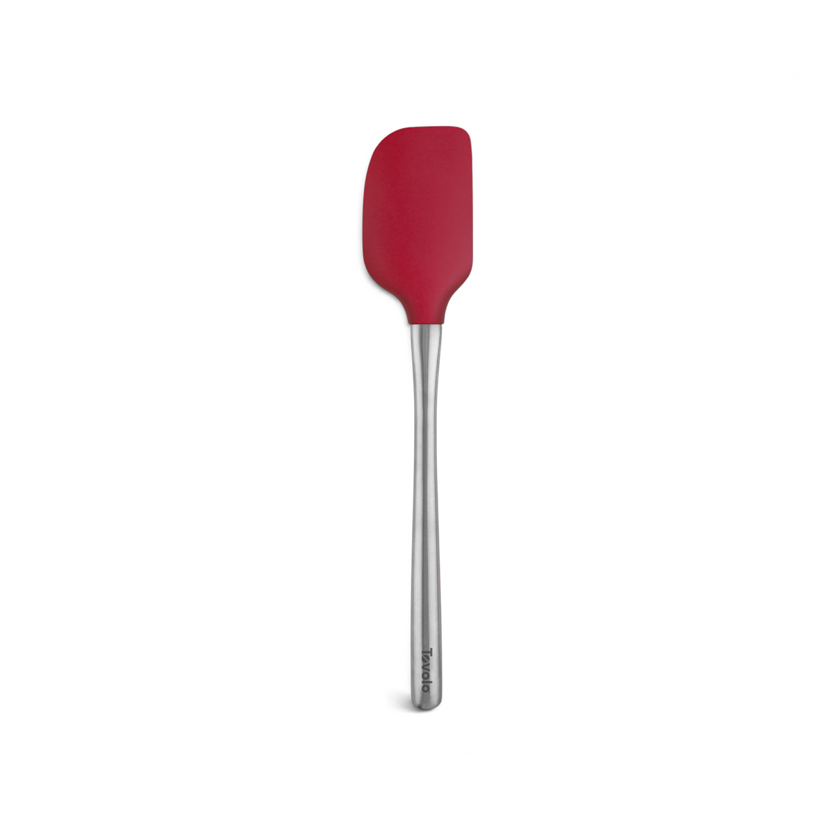 The Flex-Core Spatula features a durable red silicone head and a stainless steel handle, displayed against a white background.