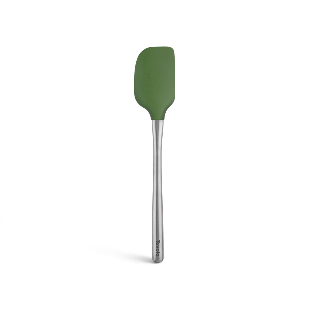 The Flex-Core Spatula features a green flex-core head and a stainless steel handle, displayed against a white background.
