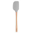 The Flex-Core Spatula features a gray silicone head and a sturdy wooden handle with "Tovolo" engraved near the base.