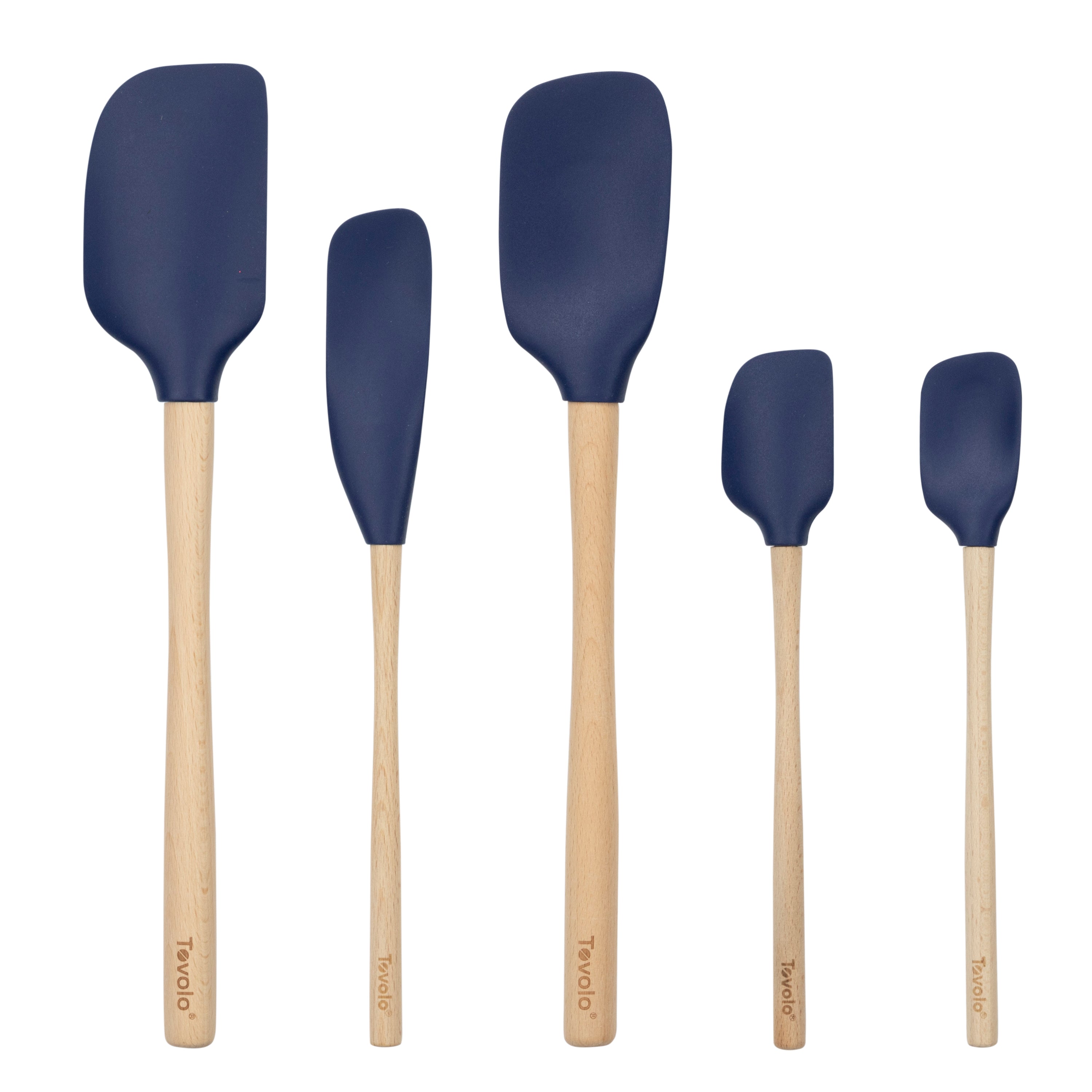 Flex-Core Wood-Handle Spatula Set of 5