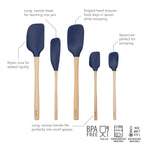 Flex-Core Wood-Handle Spatula Set of 5