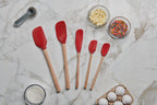Flex-Core Wood-Handle Spatula Set of 5