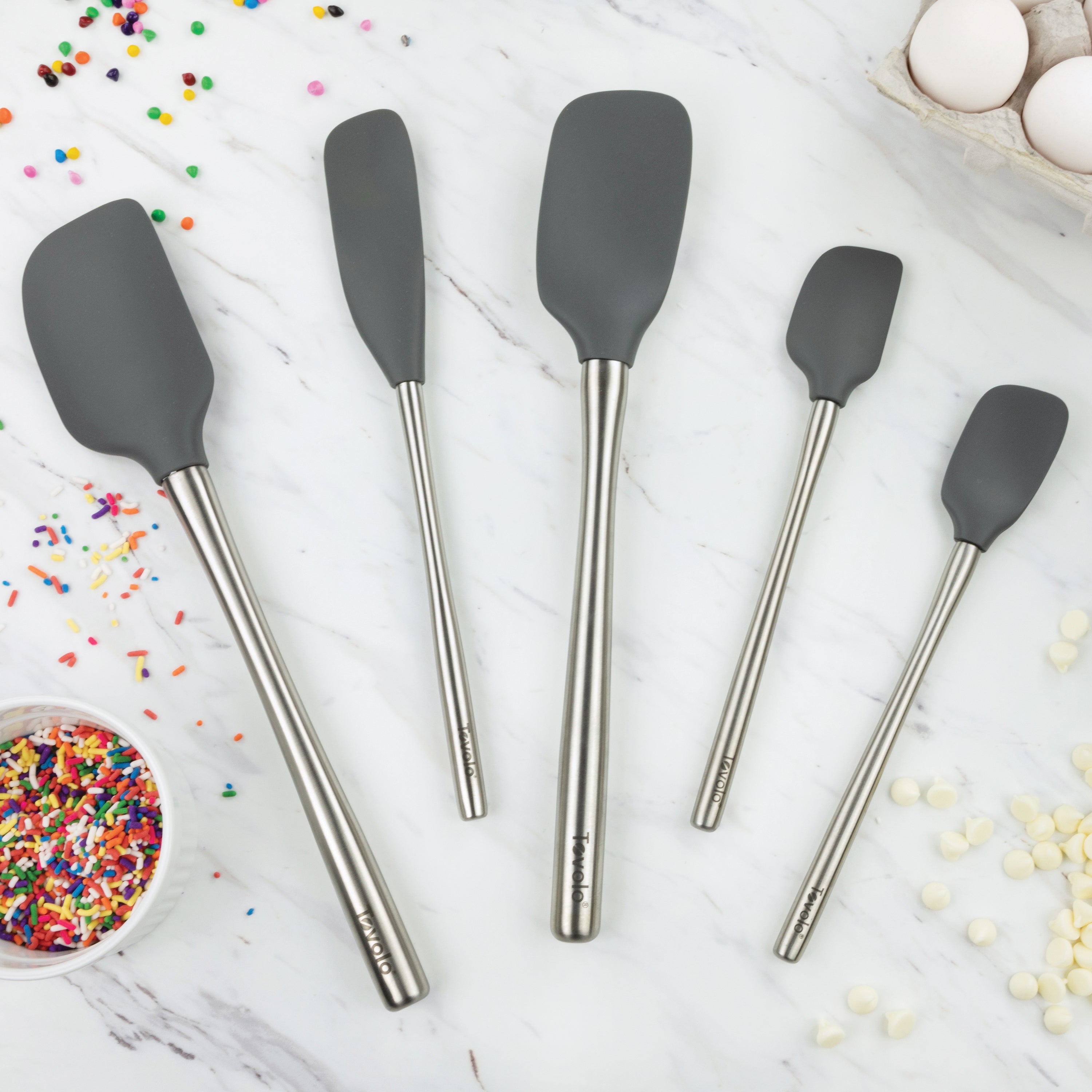 Flex-Core Spatula Set of 5: Silicone - Black – Tovolo