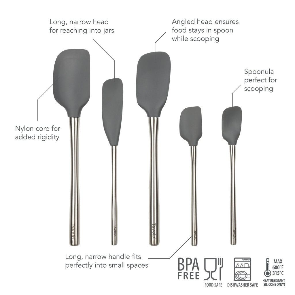 Flex-Core All-Silicone Spatula Set of 5