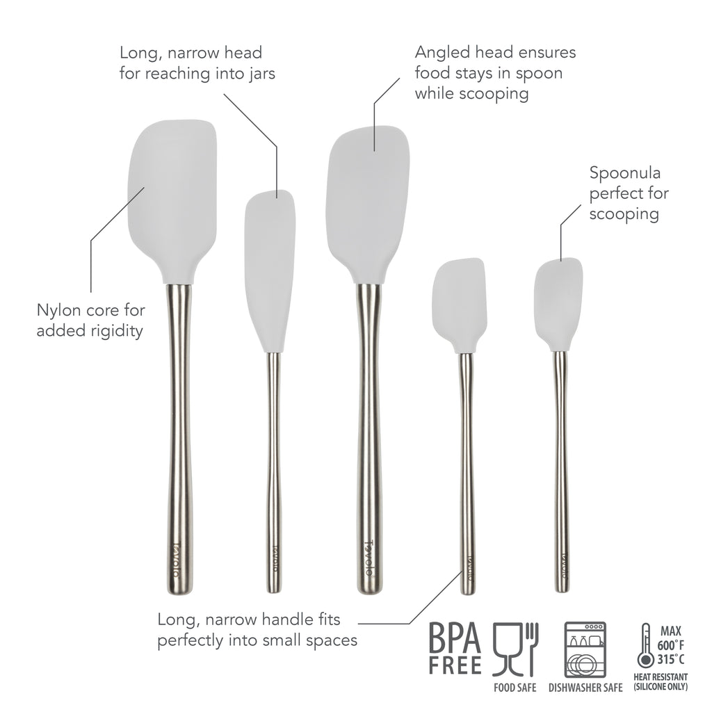 Flex-Core All-Silicone Spatula Set of 5