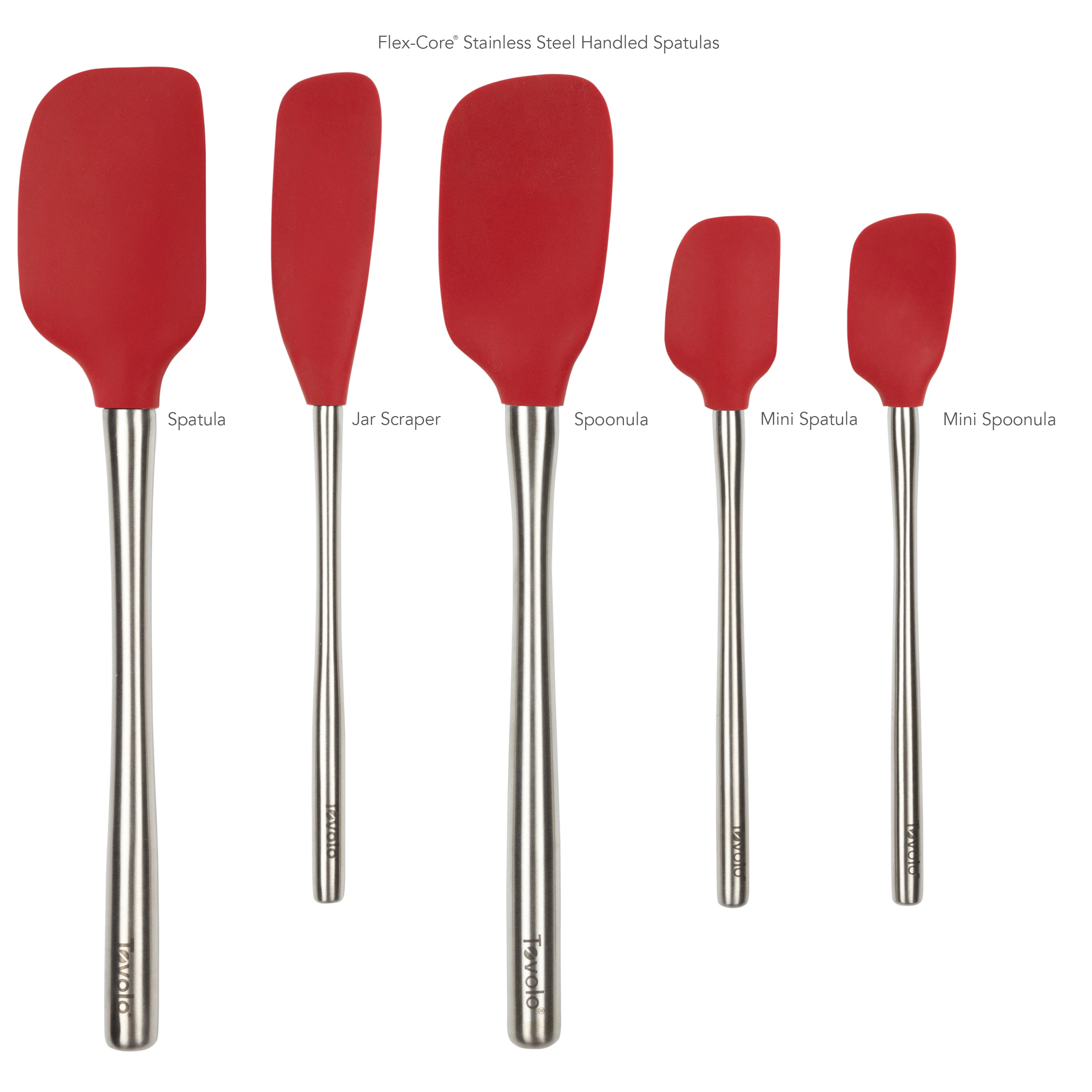 Flex-Core All-Silicone Spatula Set of 5