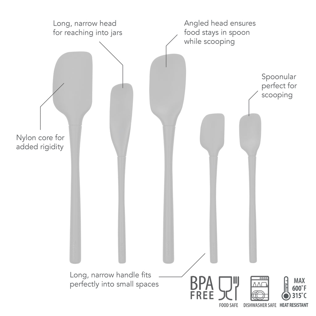 Flex-Core All-Silicone Spatula Set of 5